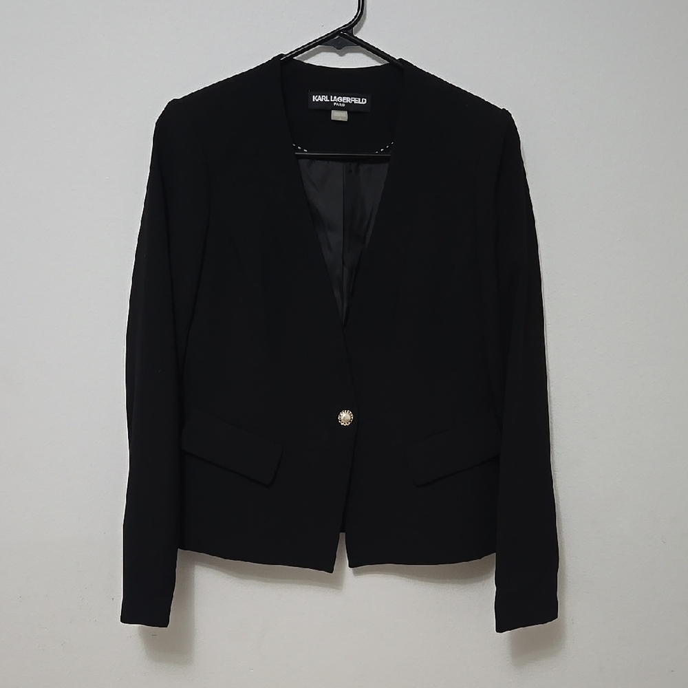 Karl Lagerfeld Pearl Button Blazer